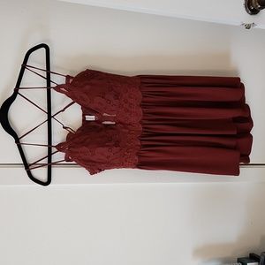 Zenana plus crochet cami Rust 1X